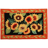 Sunflowers On Black Rug