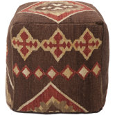 Wool Pouf Cube Ottoman