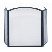 3 Panel Wrought Iron Arch Top Fireplace Screen