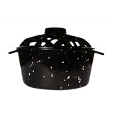 Porcelain Black Lattice Top Steamer