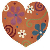 Fantasia Heart Gold Kids Rug