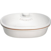 44cm x 26cm Brottopf oval in Wei&szlig;