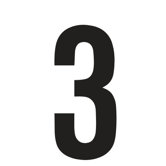 Aufklebezahl "3" in Schwarz