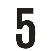 Aufklebezahl "5" in Schwarz