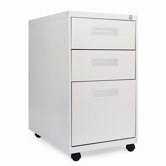 Three-Drawer Mobile Pedestal File, 15-7/8w x28-1/4h x23-1/4d, Putty