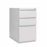 Three-Drawer Mobile Ped File w/Full-Length Pull, 15w x23d, Putty