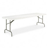 Resin Folding Table, Rectangular, 600lb Capacity, 96w x 30d x 29h, Platinum
