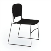 Perry Stack Chair with Black Frame and Black Seat