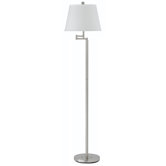 Andros Swing Arm Floor Lamp in Brushed Steel