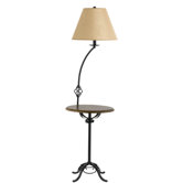 Floor Lamp with Tray Table in Wrought Iron