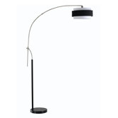 Santa Monica Arc Floor Lamp in Brushed Steel