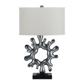 Gioia Resin Table Lamp in Metallic Silver
