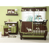 Green Elephant Crib Bedding Collection