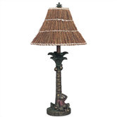 Monkey Table Lamp with Twig Shade