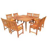 9 Piece Outdoor Teak Dining Set