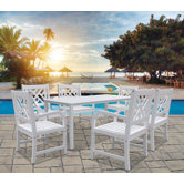 Bradley Rectangular Extension Dining Table and Six 29" Cross Armchairs Set