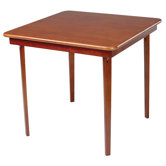 Straight Edge Wood Folding Card Table in Cherry