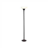 Remote Control Torchiere Floor Lamp in Black