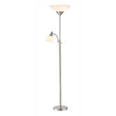 Piedmont Torchiere Floor Lamp with Reading Light in Steel