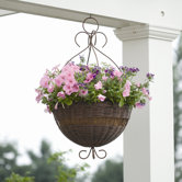 Resin Wicker Hanging Planter