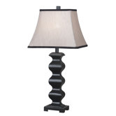 Steppe Table Lamp in Black with Silver Highlights - Set of Two