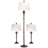 Park Avenue Three Piece Lamp Set in Oil Rubbed Bronze