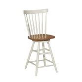 Madison Park 24" Spindleback Swivel Counter Stool in Heritage Oak/Pearl