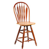 24" Steambent Swivel Windsor  Barstool in Cinnamon and Espresso