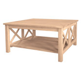 Unfinished Wood Hampton Coffee Table