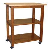 Dining Essentials Kitchen Cart with Butcher Block Top