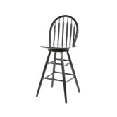 30" Windsor Arrowback Swivel Counter Stool (Black)