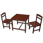 Juvenile Kids 3 Piece Square Table and Chair Set