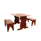 Kids 3 Piece Rectangule Table and Bench Set