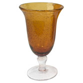 Iris Footed Iced Tea Glass in Amber (Set of 4)