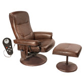 Relaxzen Leisure Reclining Heated Massage Chair with Ottoman