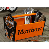 Personalized Harley Davidson Flames Toy Caddy