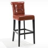 Urbanity Sangria 26" Tufted Leather Barstool in Burnt Sienna