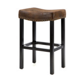 Tudor Wrangler Backless Barstool in Brown
