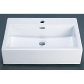 Rectangle Ceramic Vessel Sink with Overflow in White
