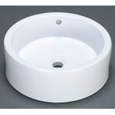 6.31" x 17.69" Round Ceramic Vessel Sink with Overflow in White