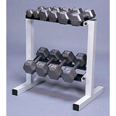 150 lbs Solid Hex Dumbbell Set with Rack