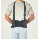 Extra Large Black Economy Belt 8" Back Support W/Suspenders 47" To 56"