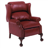 Ball in Claw Leather Wing Recliner