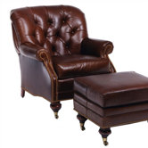 Brentwood Leather Chair and Ottoman