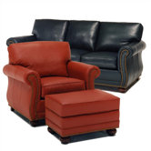 Manchester Leather Sofa and Chair Set