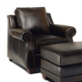 Amber Leather Chair and Ottoman