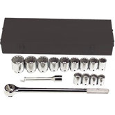 15 Piece 3/4" Dr. Standard Socket Sets - 15 piece 3/4" drive socket set