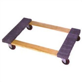 Open Deck Wood Dolly with 4" Casters and Carpet Ends