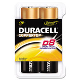 Coppertop Alkaline Batteries with Duralock Power Preserve Technology, D, 8/Pack