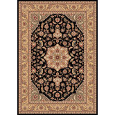 Kashan Cambridge Black/Beige Medallion Rug